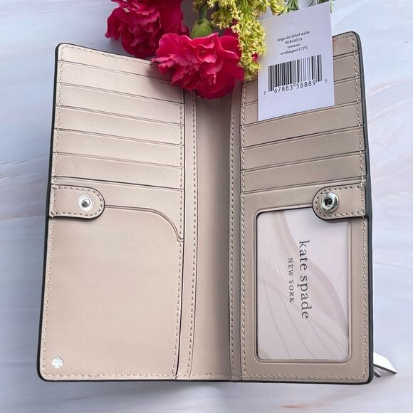 Kate Spade Warm Beige Slim bifold wallet Clutch NEW - Picture 3 of 5